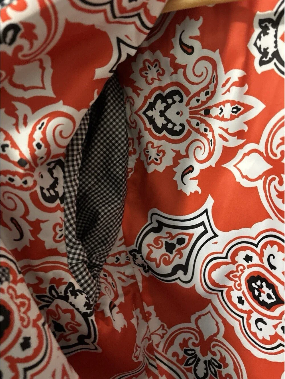 Tallia Men’s Sports Coat Blazer Navy Blue White Piping Vibrant red Paisley 48L